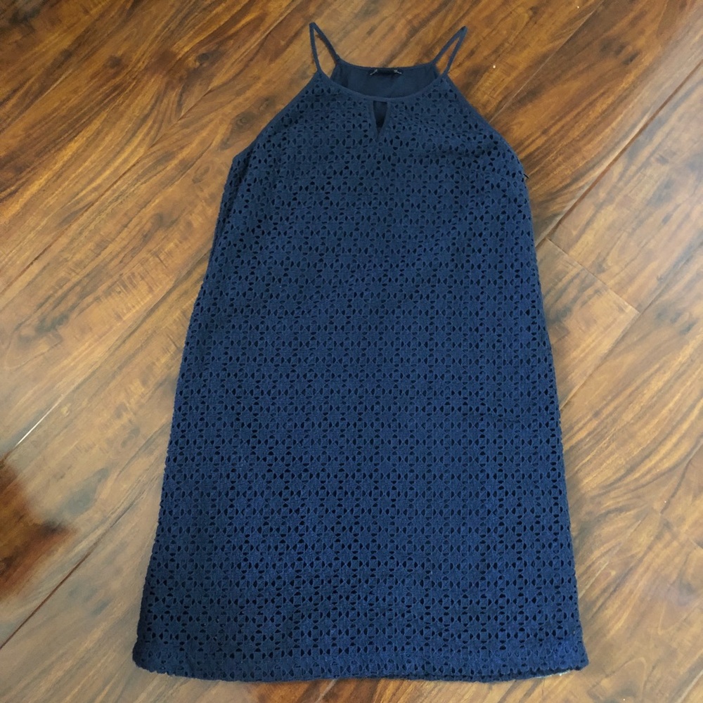 Lucky Brand Navy Halter Key Hole Dress